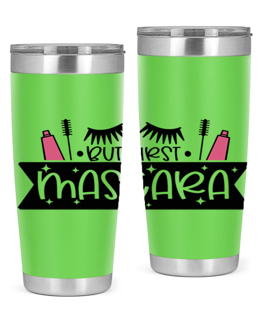 But First Mascara Style 114# tumbler in stainless steel with a stylish design, perfect for hot and cold beverages.