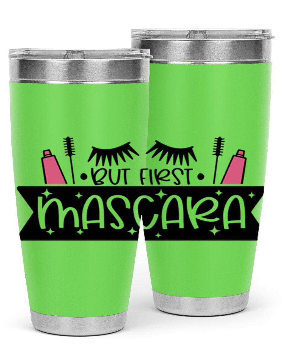 But First Mascara Style 114# tumbler in stainless steel with a stylish design, perfect for hot and cold beverages.