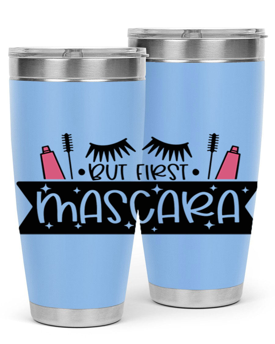 But First Mascara Style 114# tumbler in stainless steel with a stylish design, perfect for hot and cold beverages.