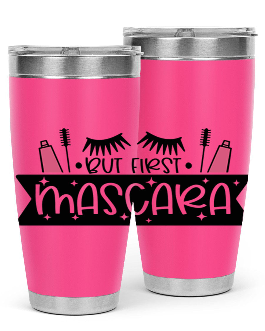 But First Mascara Style 114# tumbler in stainless steel with a stylish design, perfect for hot and cold beverages.