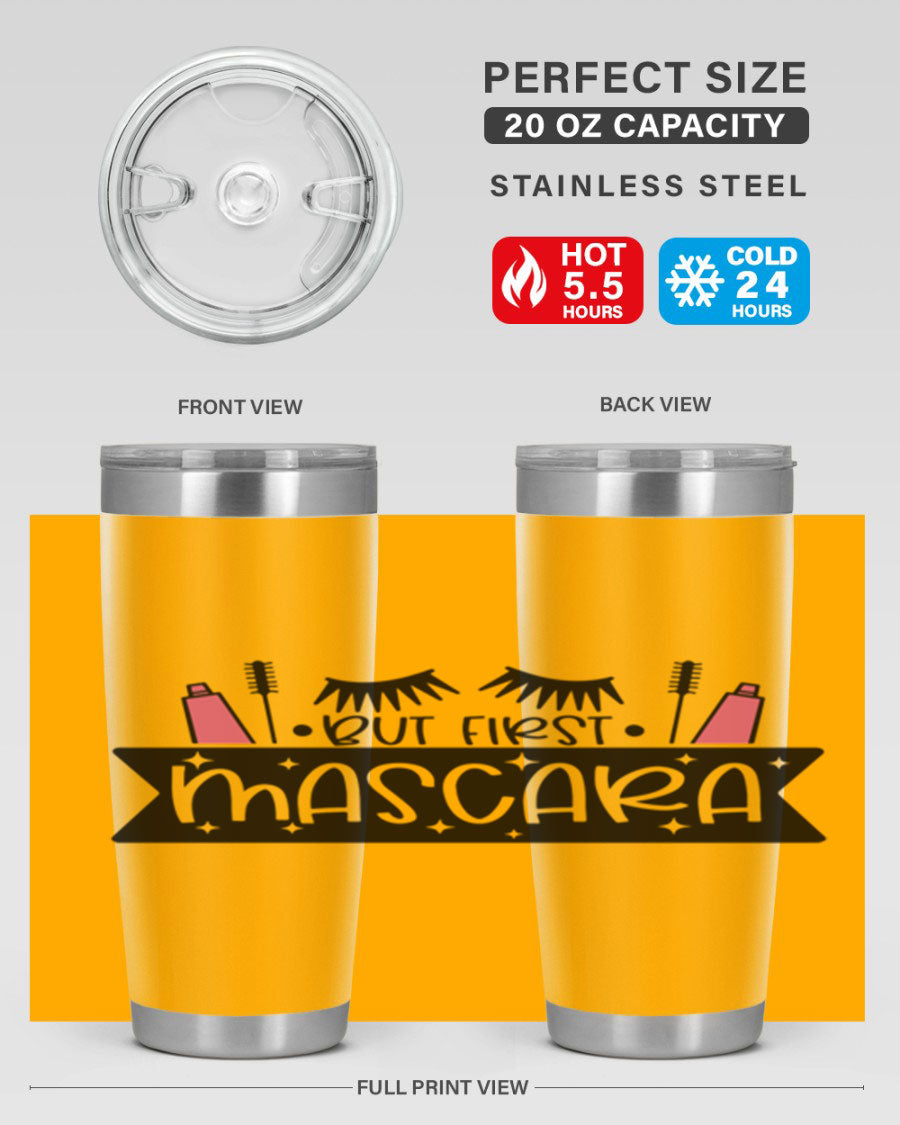 But First Mascara Style 114# tumbler in stainless steel with a stylish design, perfect for hot and cold beverages.