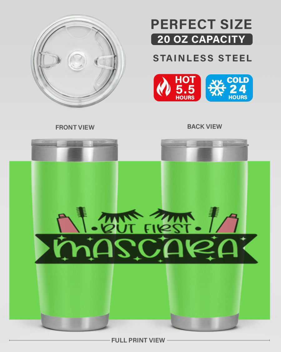 But First Mascara Style 114# tumbler in stainless steel with a stylish design, perfect for hot and cold beverages.