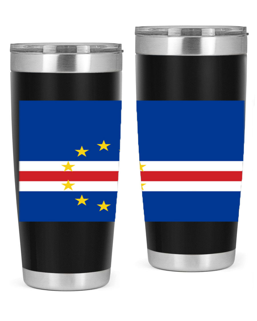 Cabo Verde 20oz tumbler featuring double wall vacuum insulation and vibrant design.