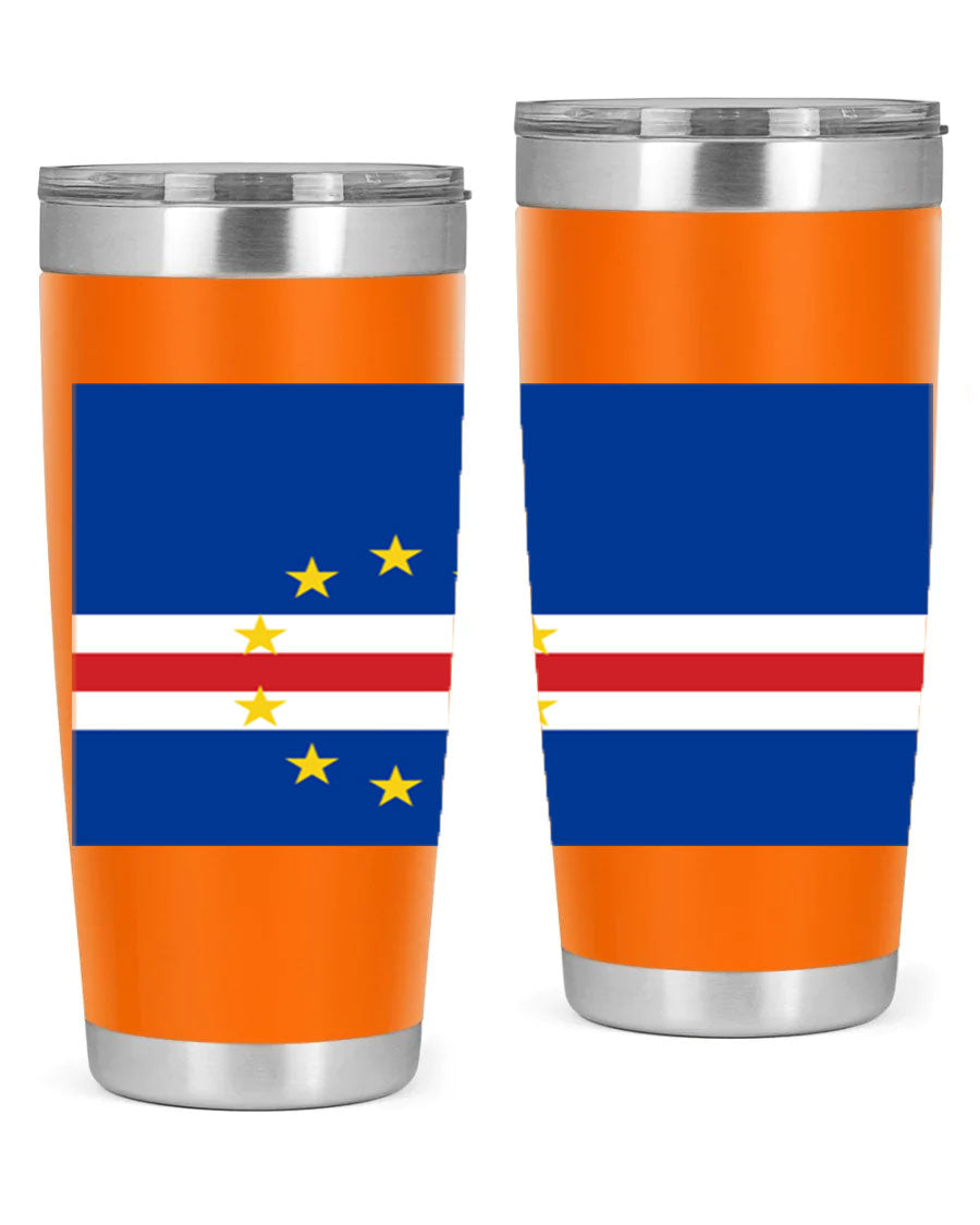 Cabo Verde 20oz tumbler featuring double wall vacuum insulation and vibrant design.