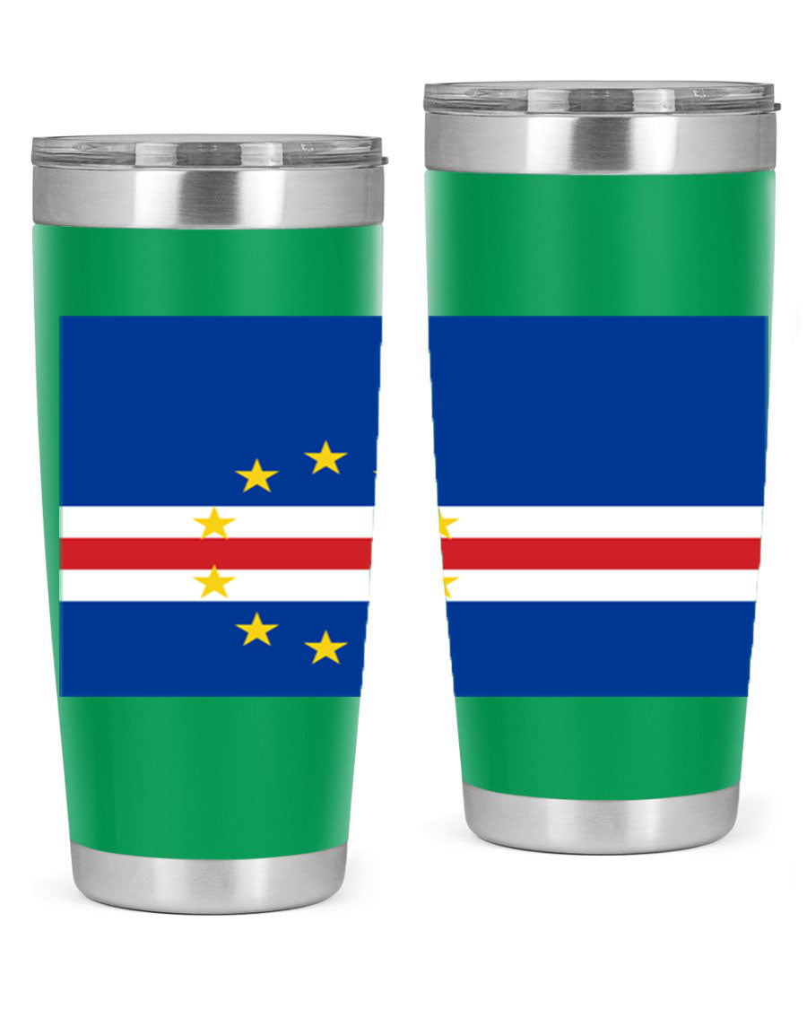 Cabo Verde 20oz tumbler featuring double wall vacuum insulation and vibrant design.