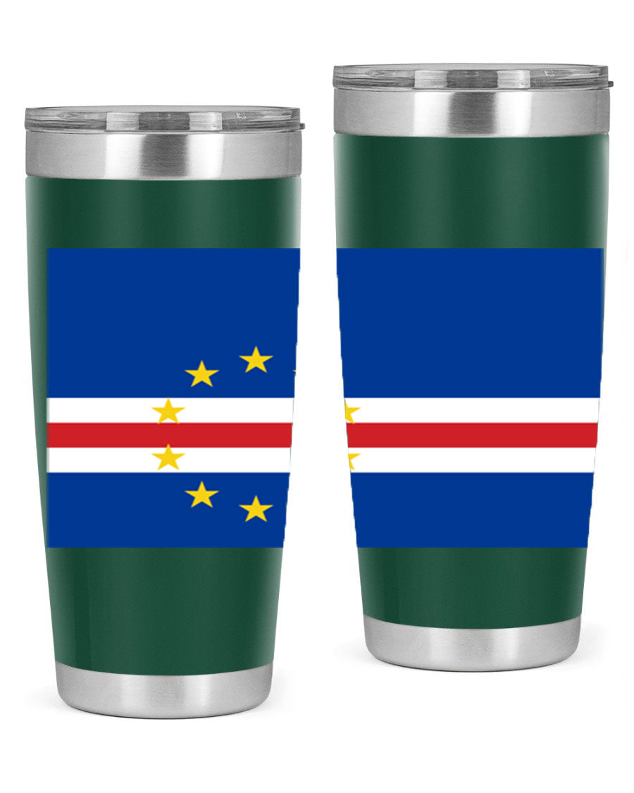 Cabo Verde 20oz tumbler featuring double wall vacuum insulation and vibrant design.