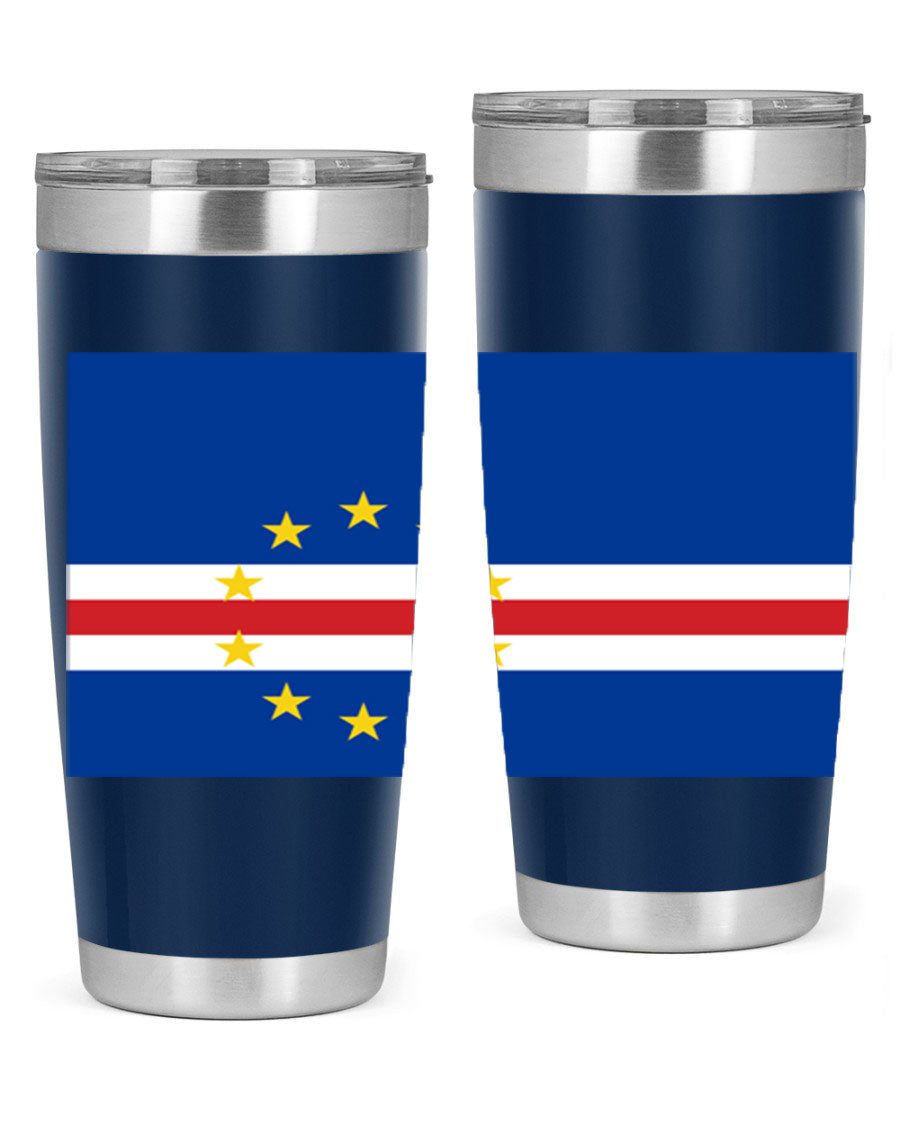 Cabo Verde 20oz tumbler featuring double wall vacuum insulation and vibrant design.