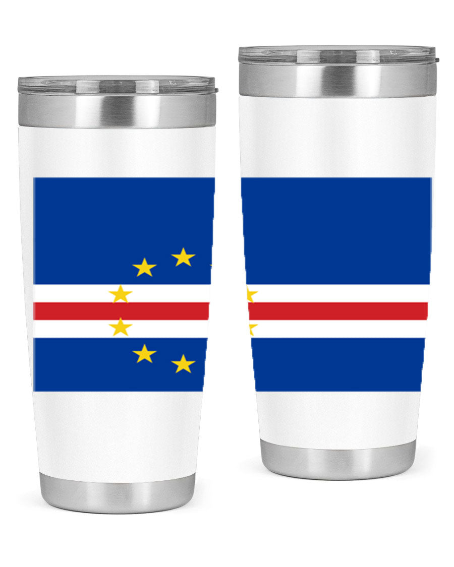 Cabo Verde 20oz tumbler featuring double wall vacuum insulation and vibrant design.