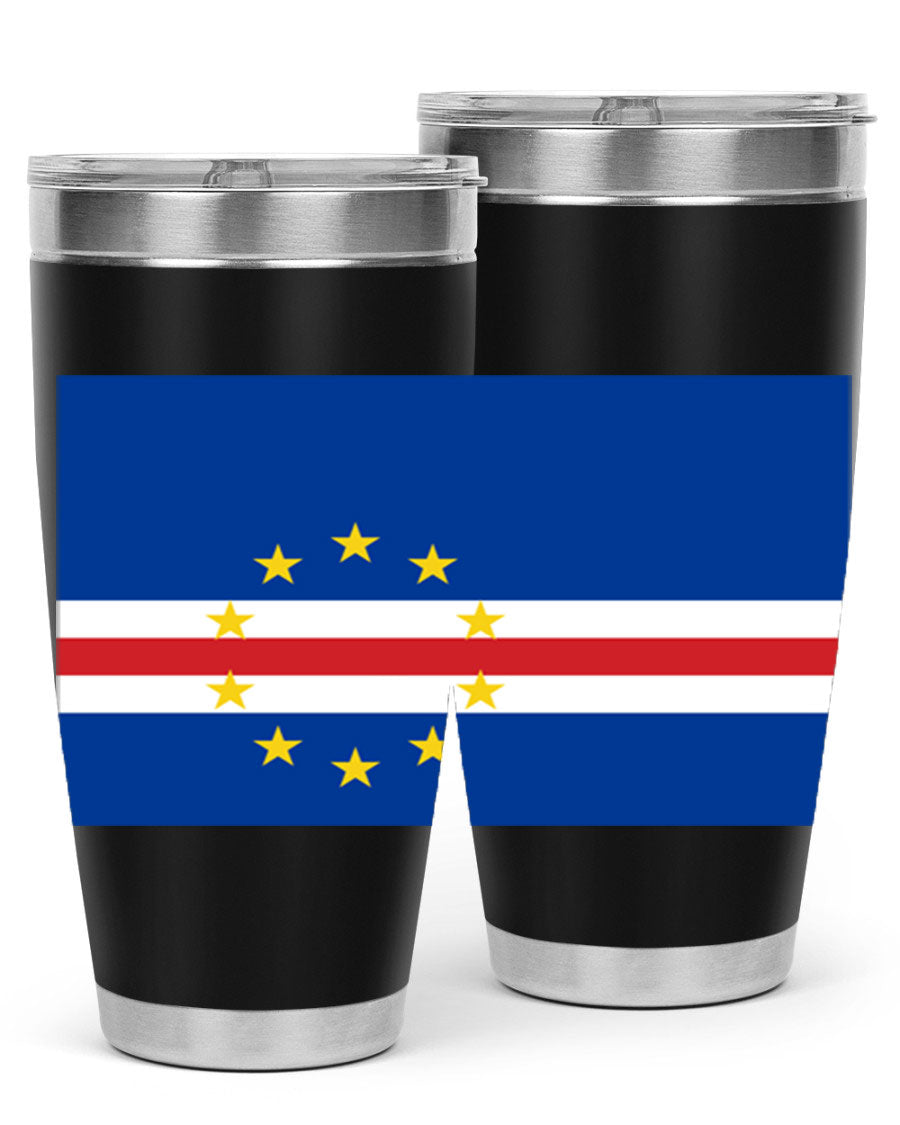 Cabo Verde 20oz tumbler featuring double wall vacuum insulation and vibrant design.