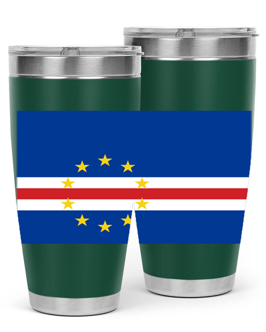 Cabo Verde 20oz tumbler featuring double wall vacuum insulation and vibrant design.