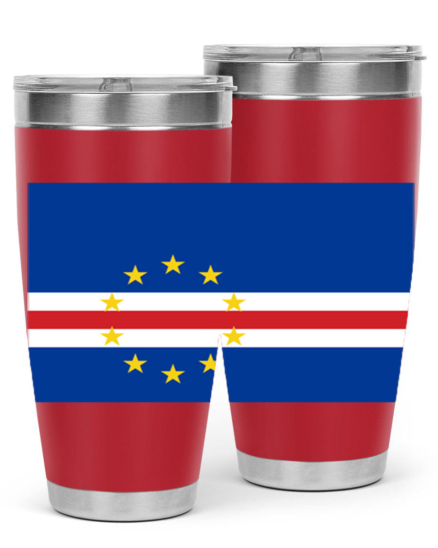 Cabo Verde 20oz tumbler featuring double wall vacuum insulation and vibrant design.