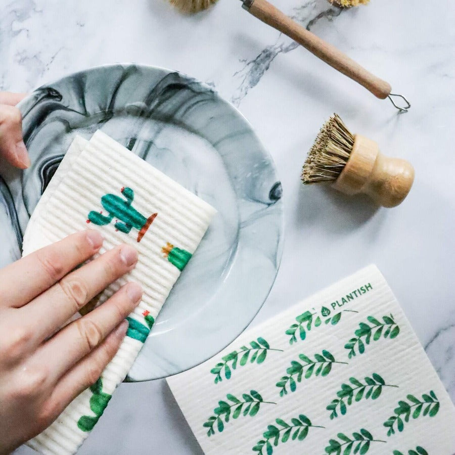 Cactus Swedish Sponge Cloth in a minimalist design, showcasing its eco-friendly and absorbent features.