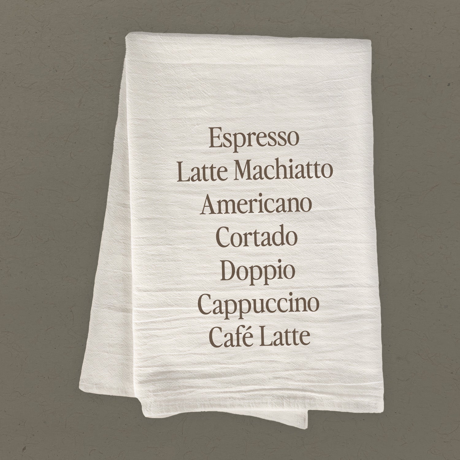 Cafe Drinks Cotton Tea Towel featuring vibrant designs, made from 100% absorbent cotton, perfect for kitchen use.