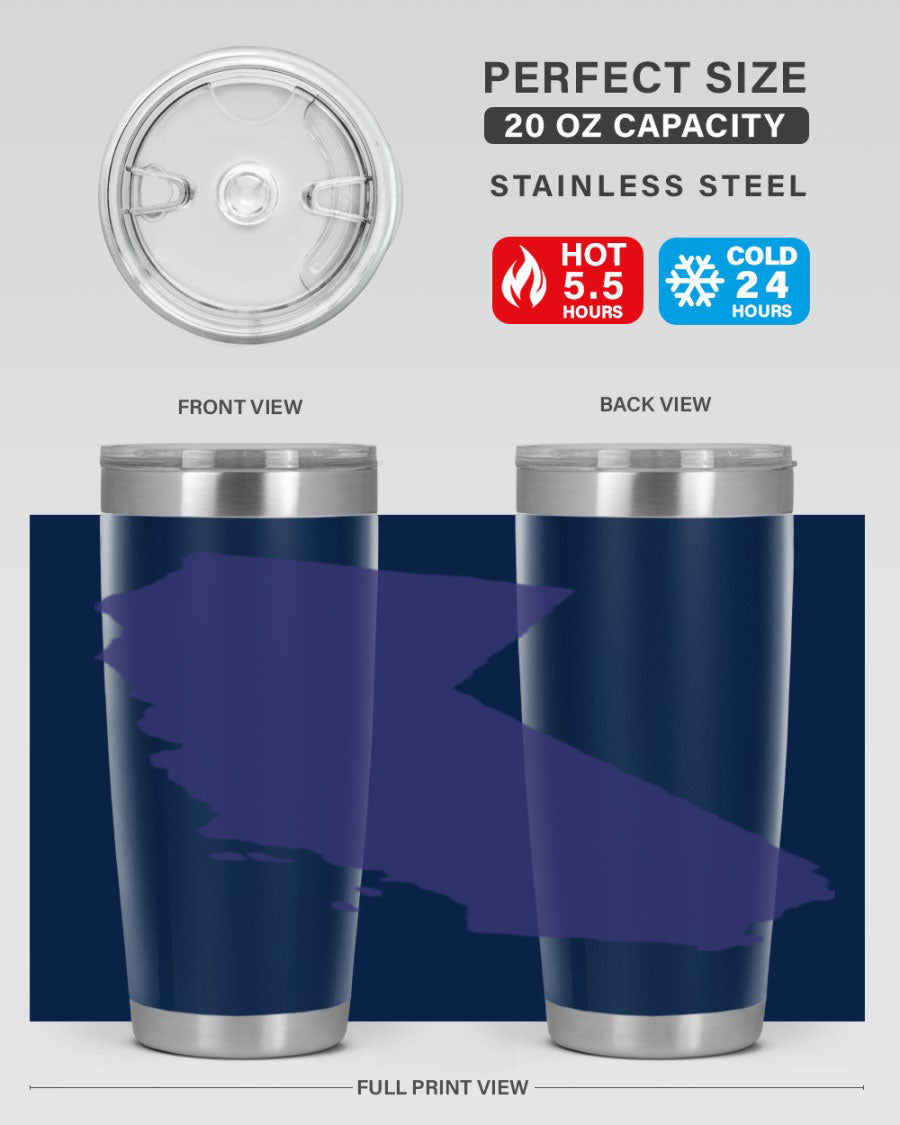 California 46# Tumbler featuring a sleek stainless steel design with a vibrant printed California state flag.