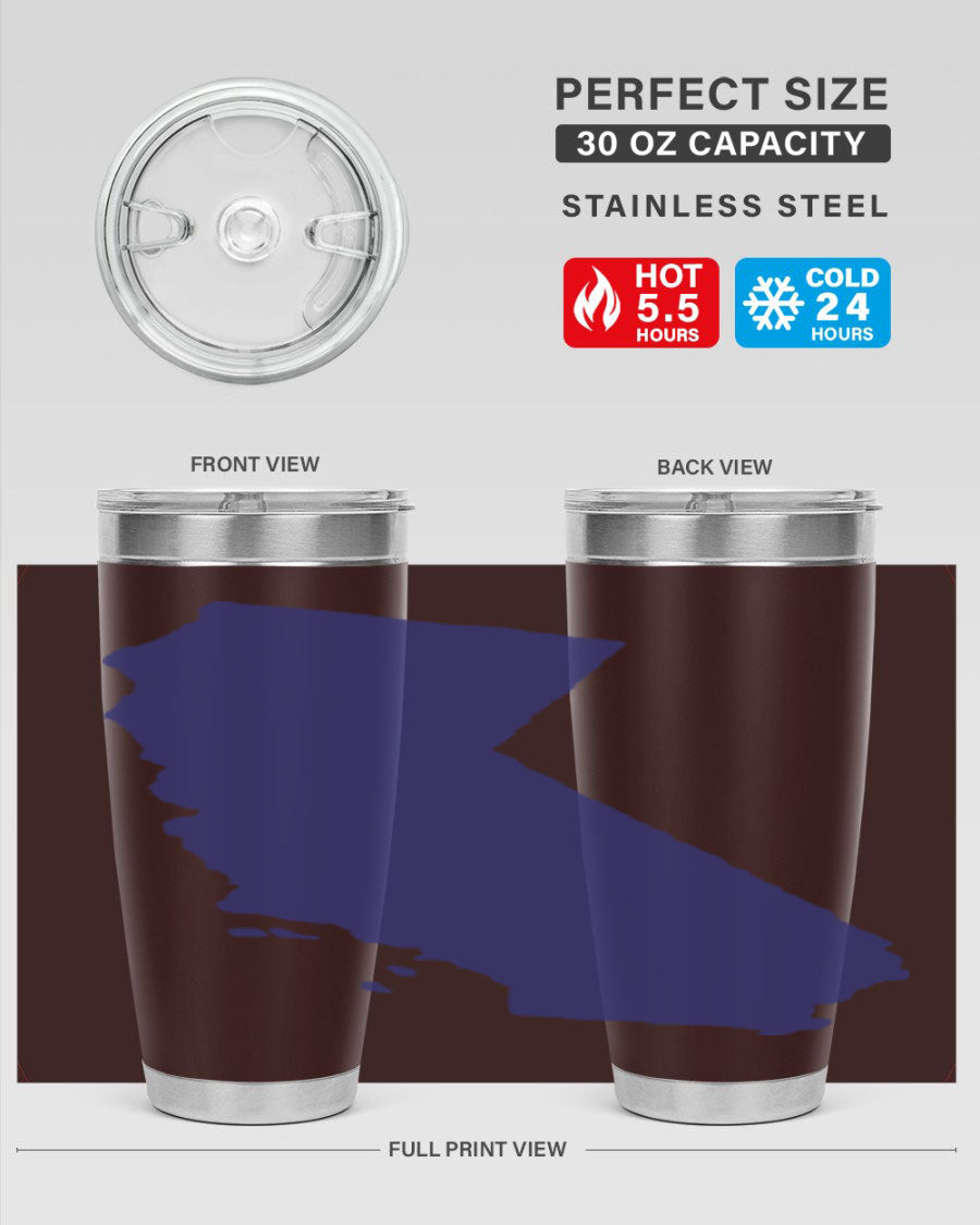 California 46# Tumbler featuring a sleek stainless steel design with a vibrant printed California state flag.