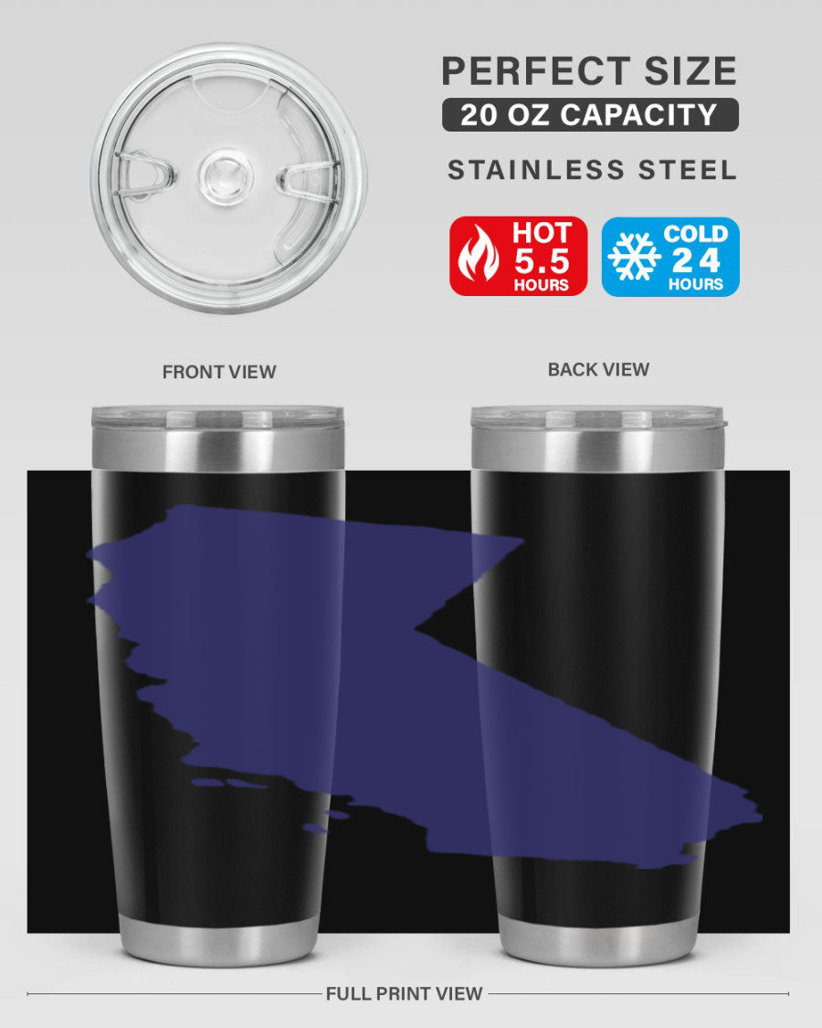 California 46# Tumbler featuring a sleek stainless steel design with a vibrant printed California state flag.