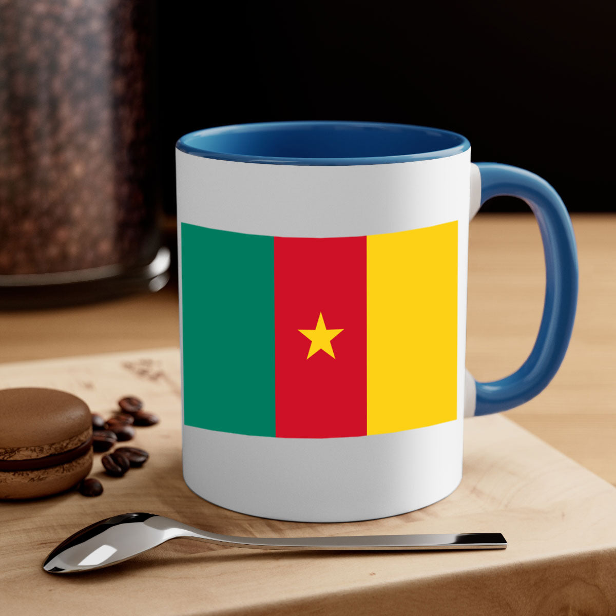 Cameroon 167# Mug featuring a glossy finish with a colored handle and interior, available in multiple colors.