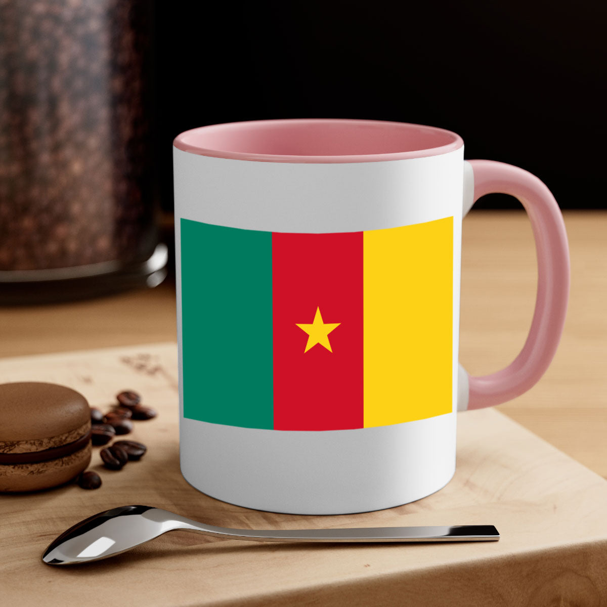 Cameroon 167# Mug featuring a glossy finish with a colored handle and interior, available in multiple colors.