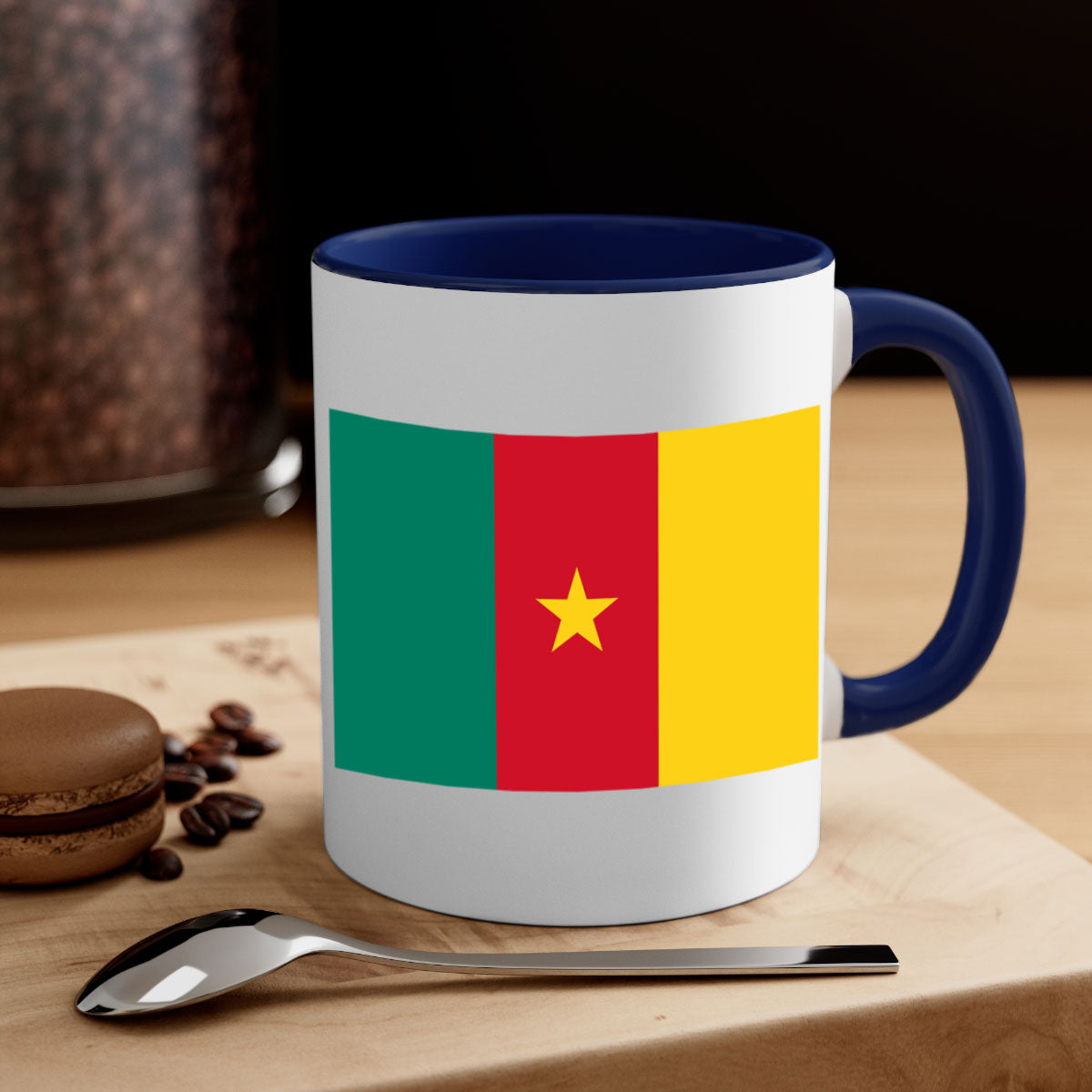 Cameroon 167# Mug featuring a glossy finish with a colored handle and interior, available in multiple colors.