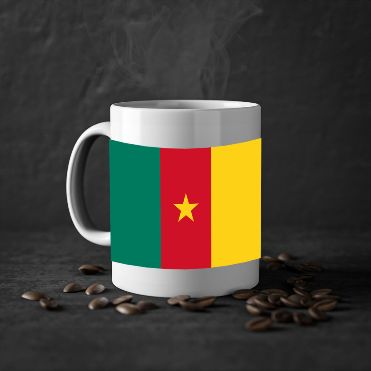 Cameroon 167# Mug featuring a glossy finish with a colored handle and interior, available in multiple colors.