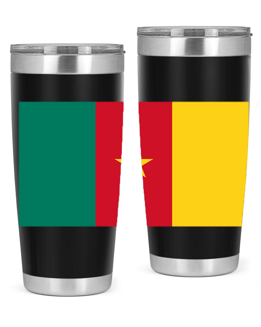 Cameroon 167# Tumbler featuring double wall vacuum stainless steel design with vibrant colors and a drink-thru lid.