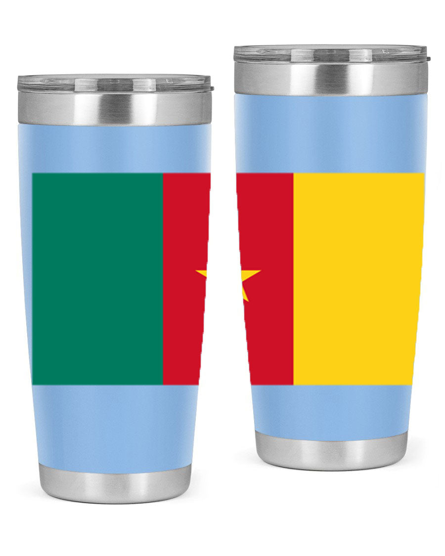 Cameroon 167# Tumbler featuring double wall vacuum stainless steel design with vibrant colors and a drink-thru lid.