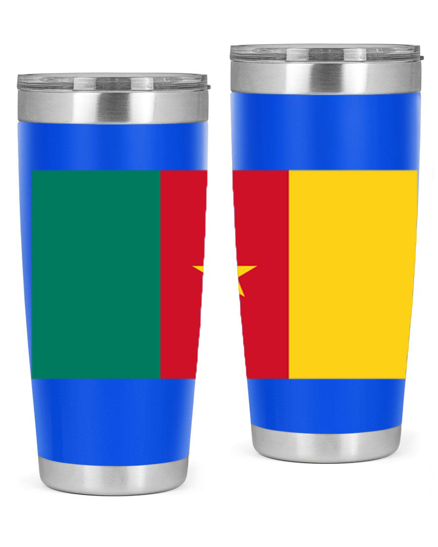 Cameroon 167# Tumbler featuring double wall vacuum stainless steel design with vibrant colors and a drink-thru lid.