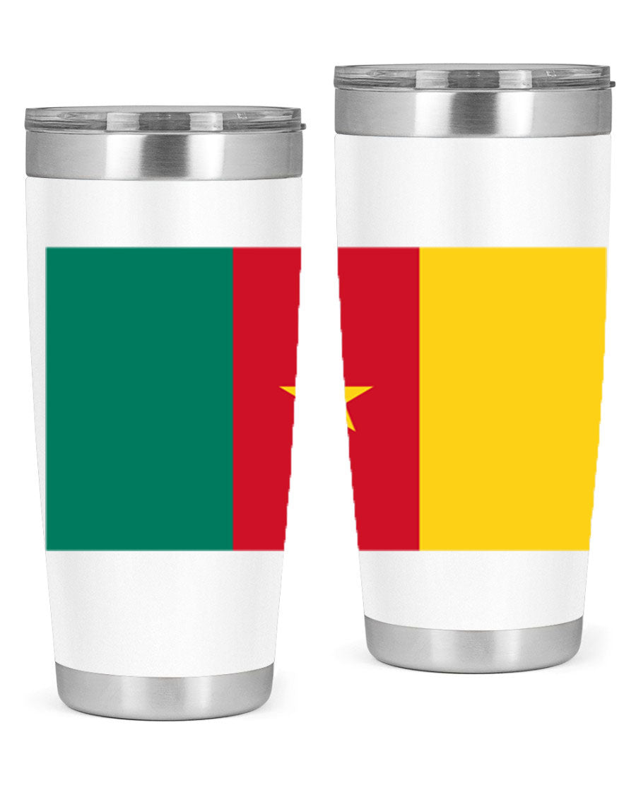 Cameroon 167# Tumbler featuring double wall vacuum stainless steel design with vibrant colors and a drink-thru lid.