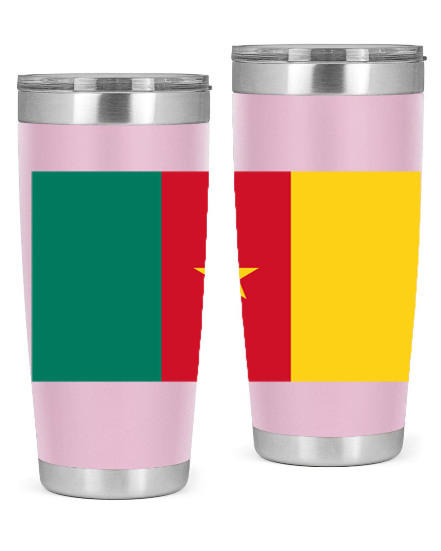 Cameroon 167# Tumbler featuring double wall vacuum stainless steel design with vibrant colors and a drink-thru lid.