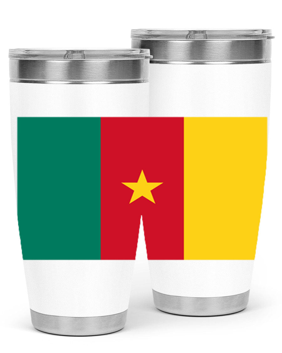 Cameroon 167# Tumbler featuring double wall vacuum stainless steel design with vibrant colors and a drink-thru lid.