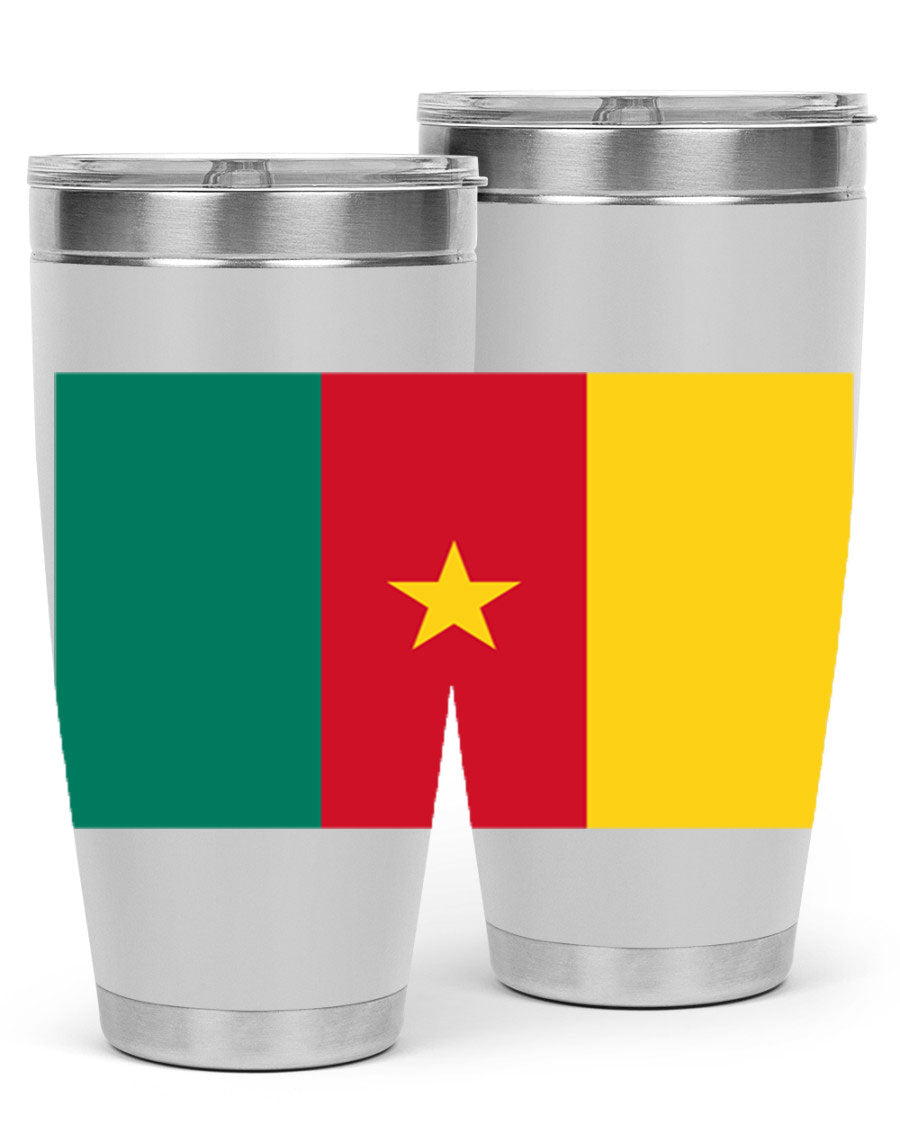 Cameroon 167# Tumbler featuring double wall vacuum stainless steel design with vibrant colors and a drink-thru lid.