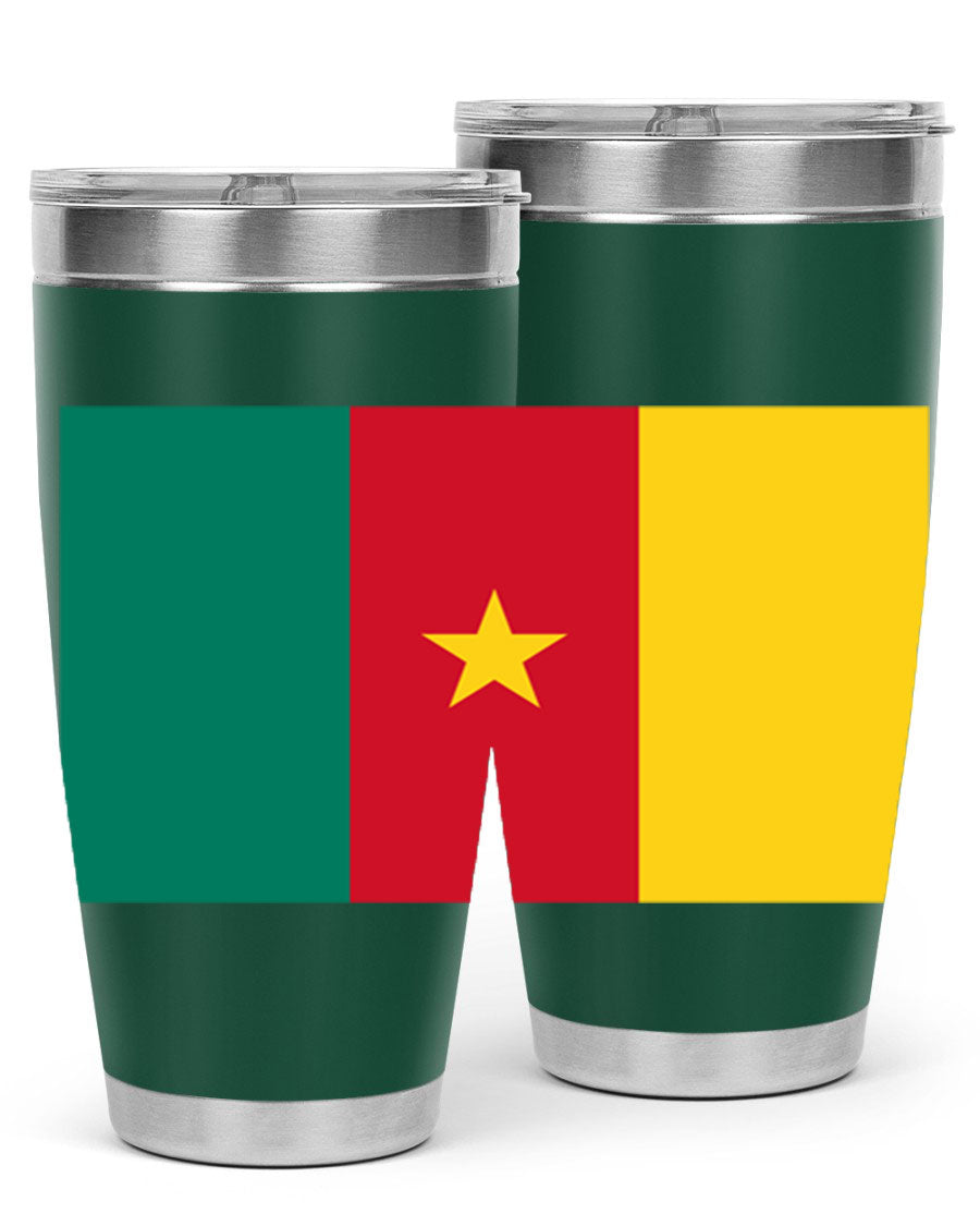 Cameroon 167# Tumbler featuring double wall vacuum stainless steel design with vibrant colors and a drink-thru lid.