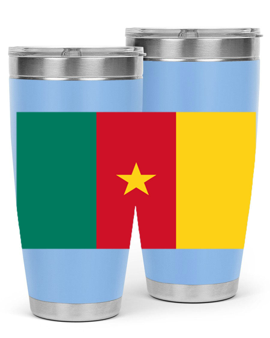 Cameroon 167# Tumbler featuring double wall vacuum stainless steel design with vibrant colors and a drink-thru lid.