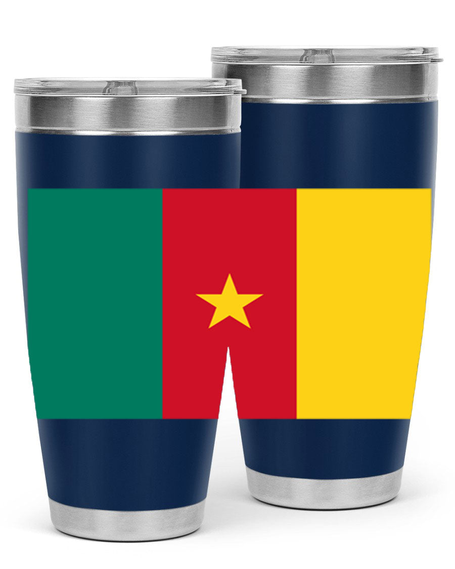 Cameroon 167# Tumbler featuring double wall vacuum stainless steel design with vibrant colors and a drink-thru lid.