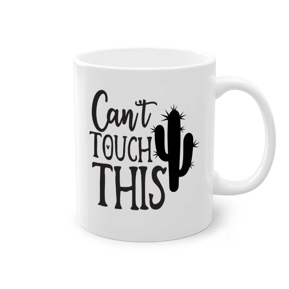 Can't Touch This 117# Kitchen Mug with a glossy finish, featuring a colored handle and interior, available in multiple colors.