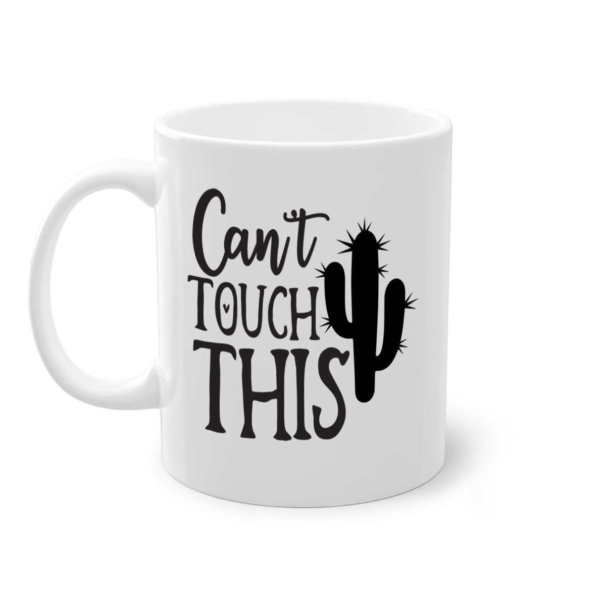 Can't Touch This 117# Kitchen Mug with a glossy finish, featuring a colored handle and interior, available in multiple colors.