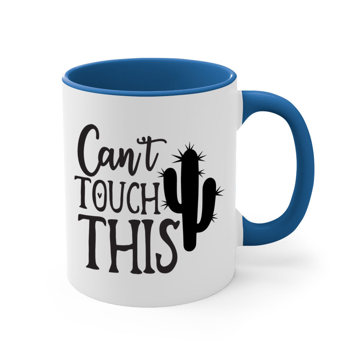 Can't Touch This 117# Kitchen Mug with a glossy finish, featuring a colored handle and interior, available in multiple colors.