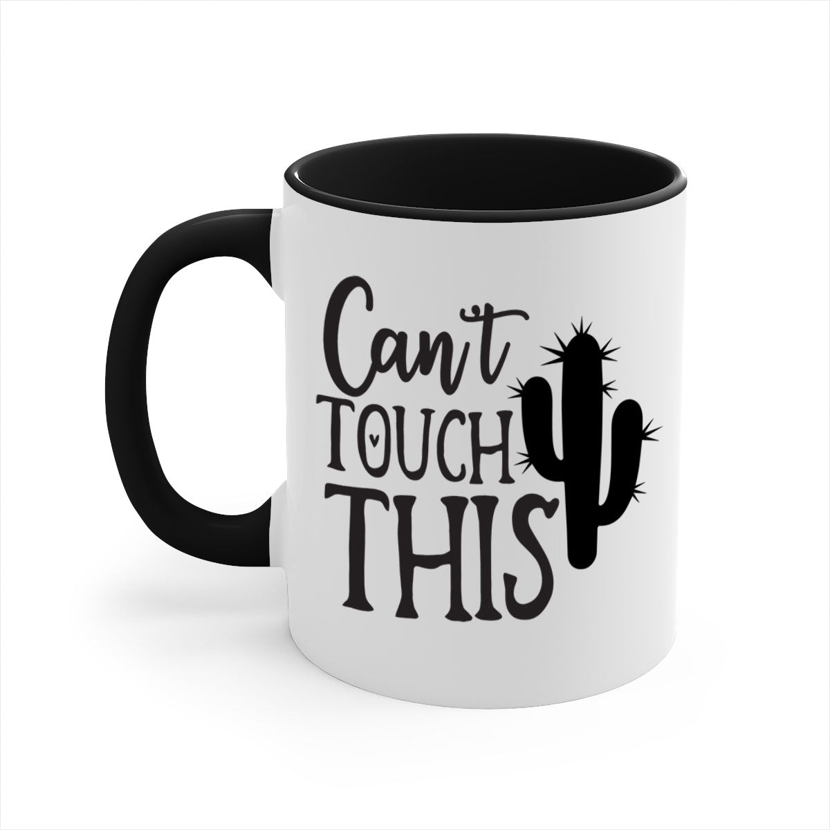 Can't Touch This 117# Kitchen Mug with a glossy finish, featuring a colored handle and interior, available in multiple colors.