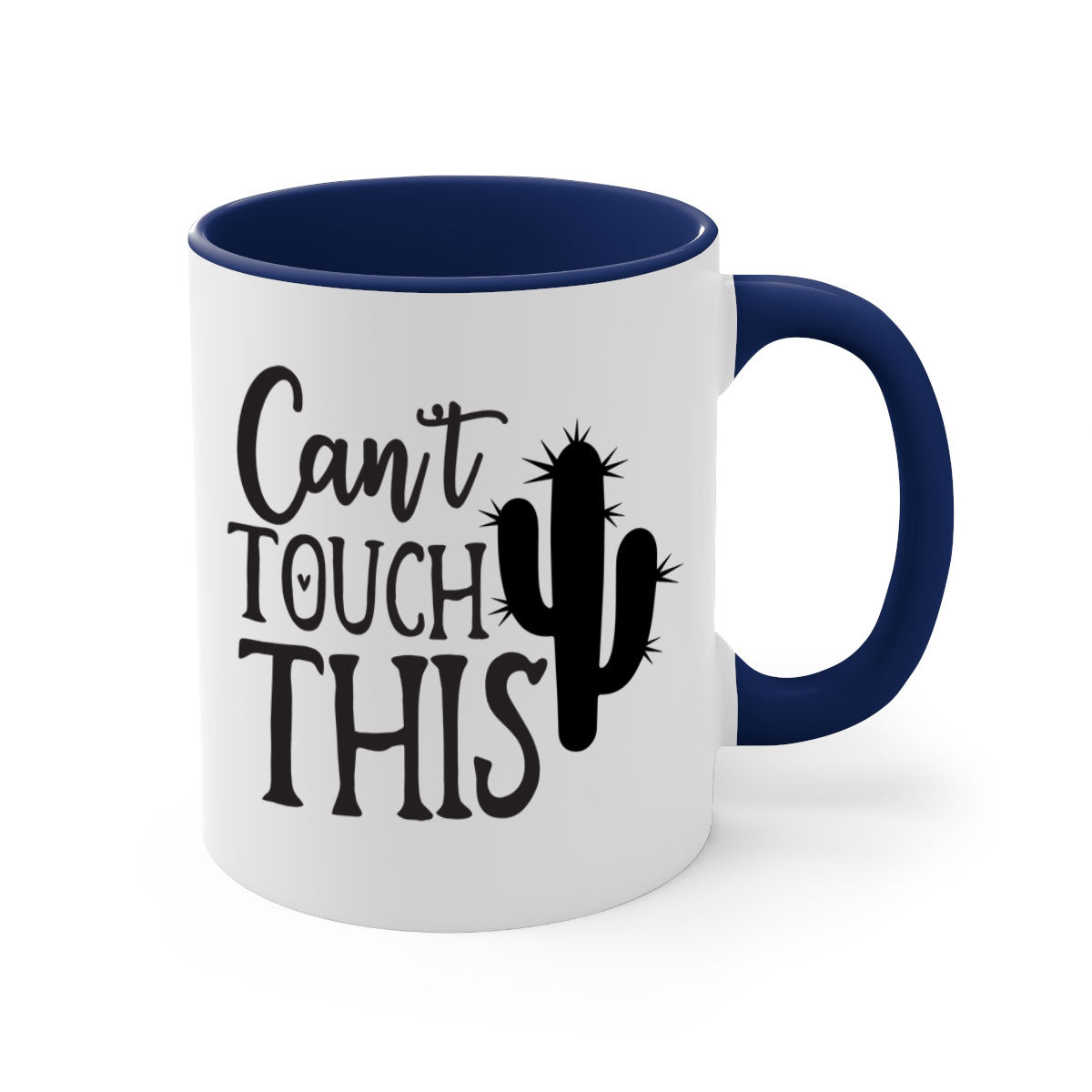 Can't Touch This 117# Kitchen Mug with a glossy finish, featuring a colored handle and interior, available in multiple colors.