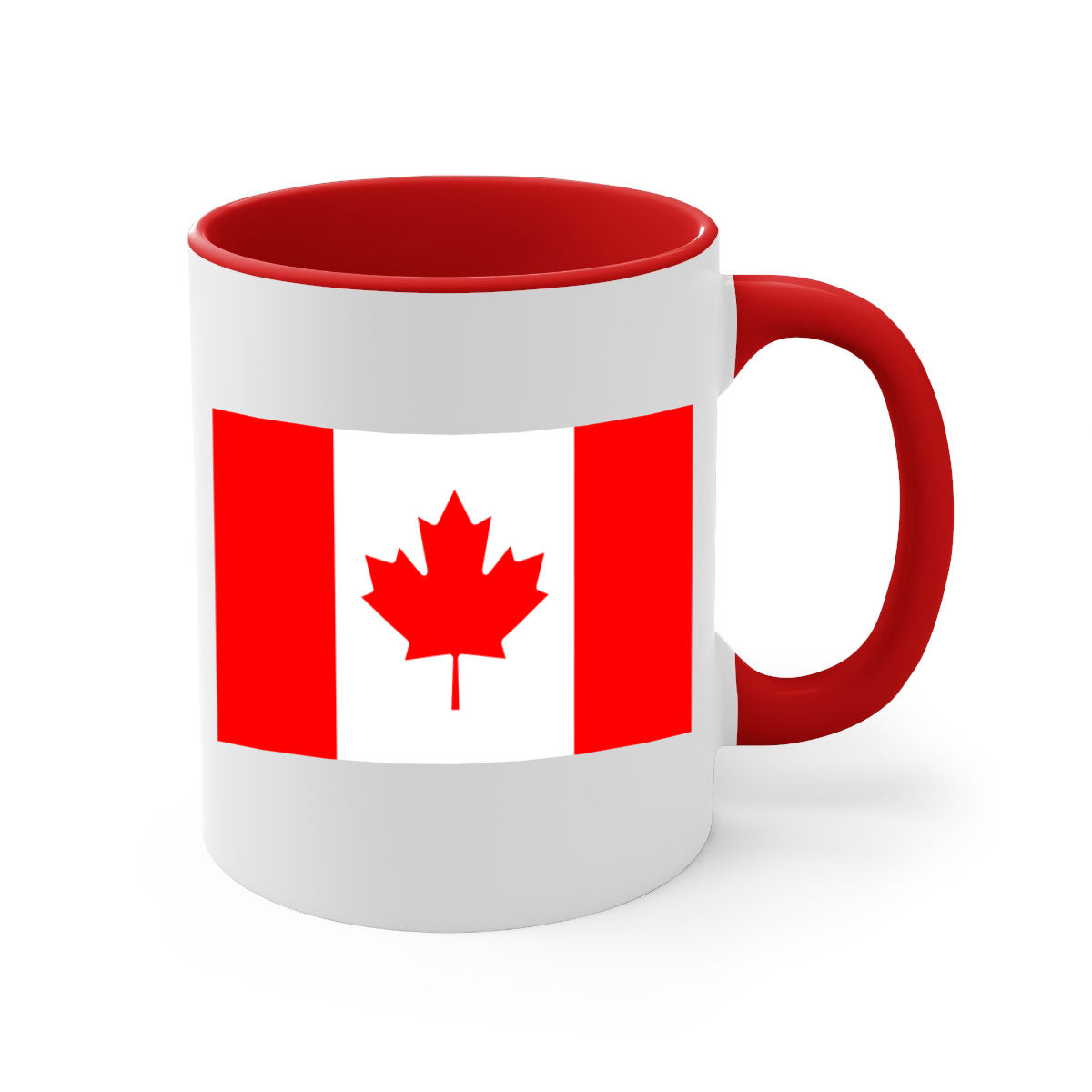 Canada 166# Mug featuring a two-tone design with a colored handle and glossy finish, available in multiple colors.