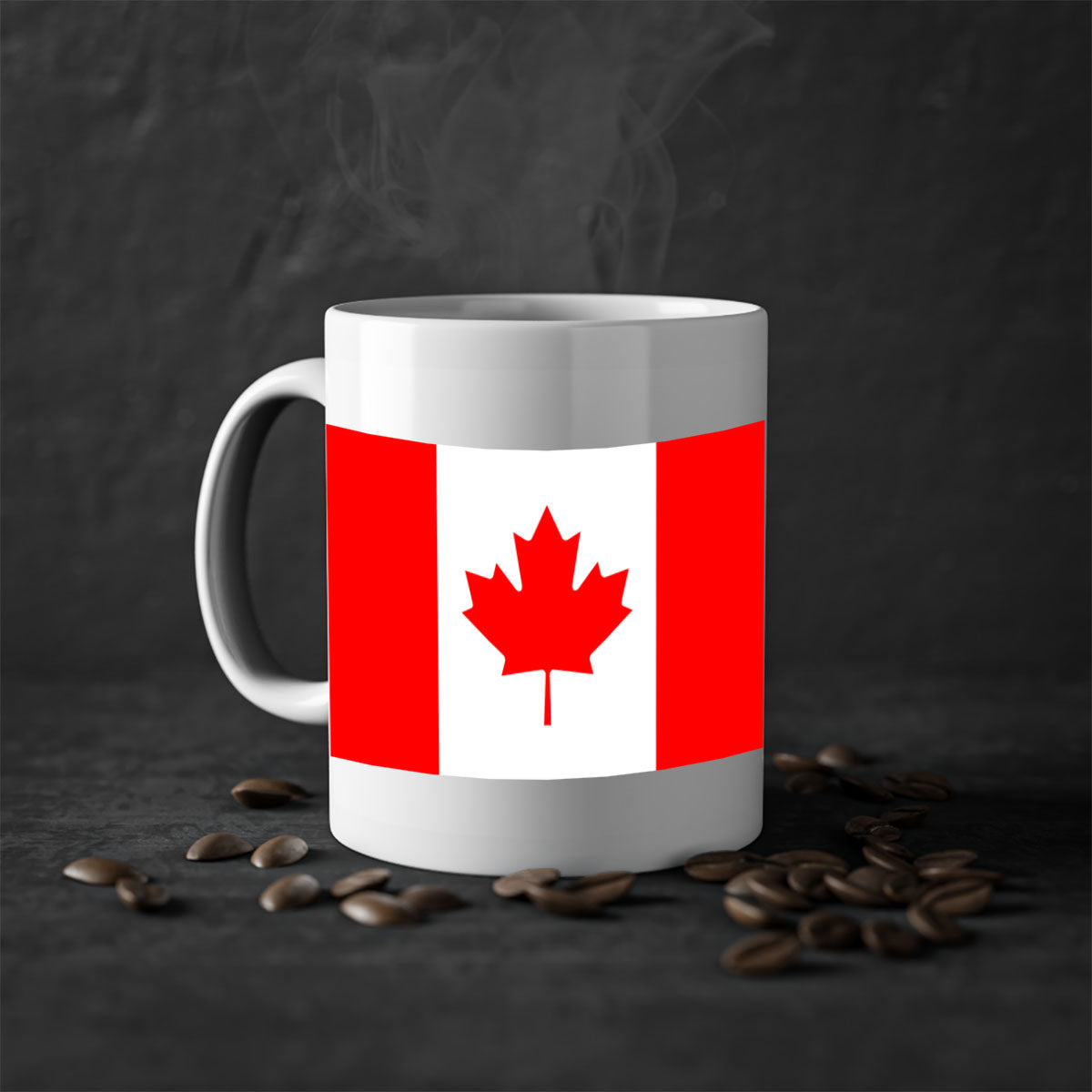 Canada 166# Mug featuring a two-tone design with a colored handle and glossy finish, available in multiple colors.