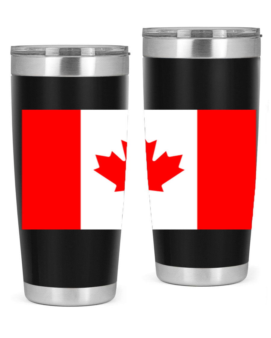 Canada 166# Tumbler featuring a vibrant Canada flag design, made of stainless steel with double wall vacuum insulation.