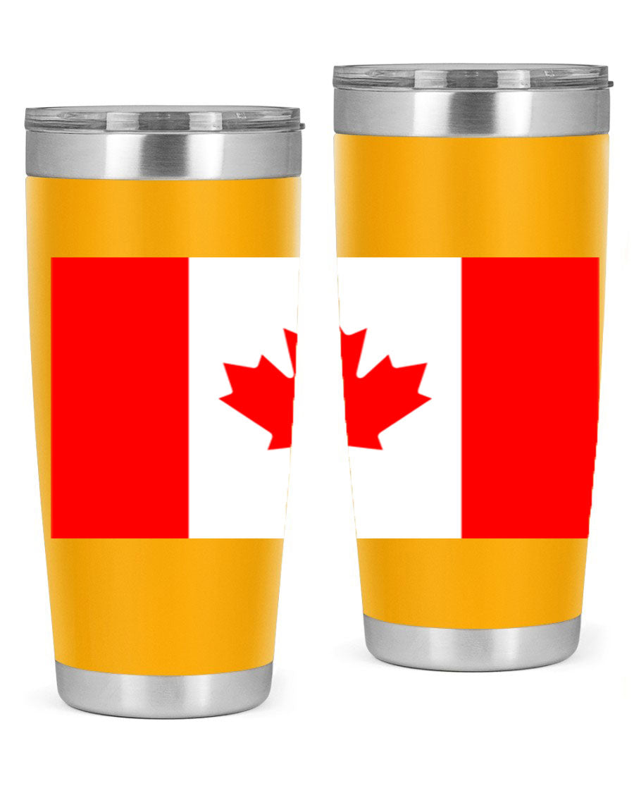 Canada 166# Tumbler featuring a vibrant Canada flag design, made of stainless steel with double wall vacuum insulation.