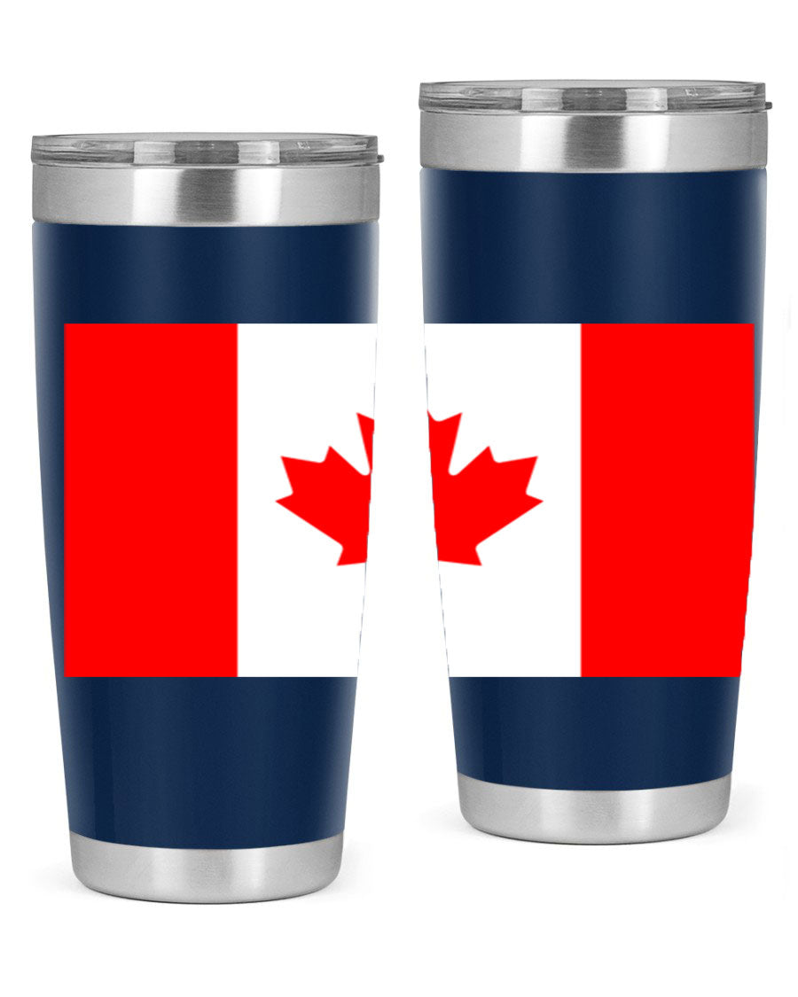 Canada 166# Tumbler featuring a vibrant Canada flag design, made of stainless steel with double wall vacuum insulation.