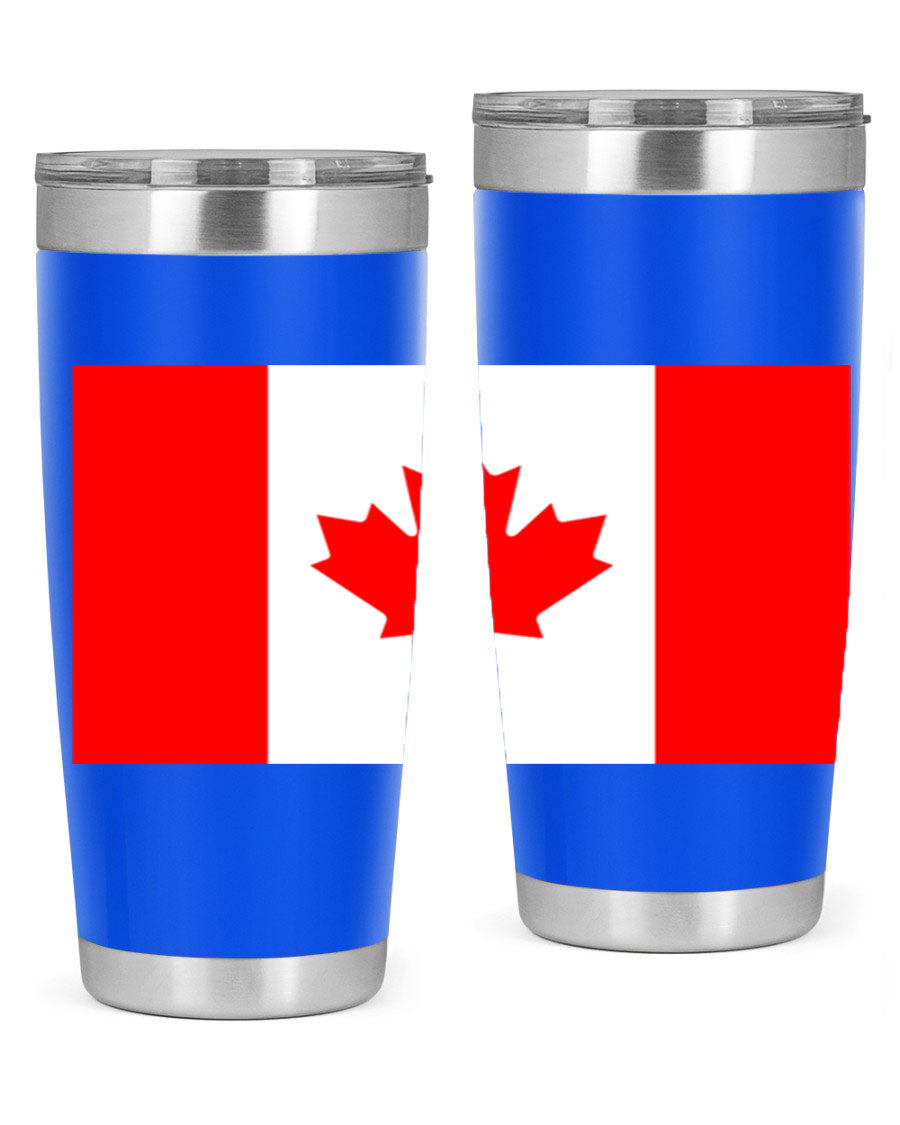 Canada 166# Tumbler featuring a vibrant Canada flag design, made of stainless steel with double wall vacuum insulation.