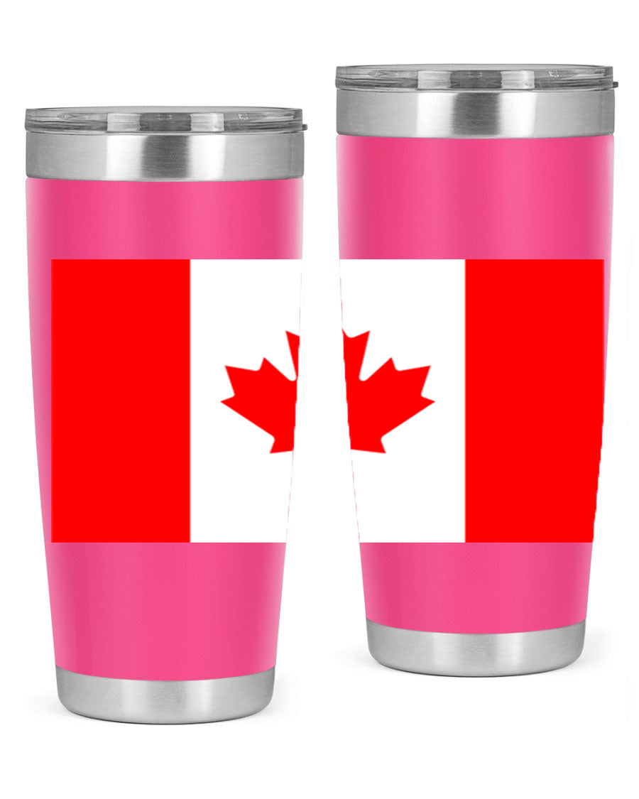 Canada 166# Tumbler featuring a vibrant Canada flag design, made of stainless steel with double wall vacuum insulation.