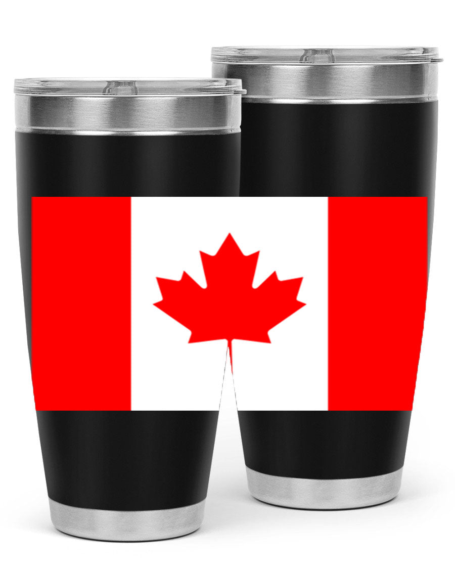 Canada 166# Tumbler featuring a vibrant Canada flag design, made of stainless steel with double wall vacuum insulation.