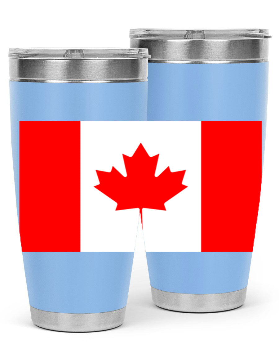 Canada 166# Tumbler featuring a vibrant Canada flag design, made of stainless steel with double wall vacuum insulation.