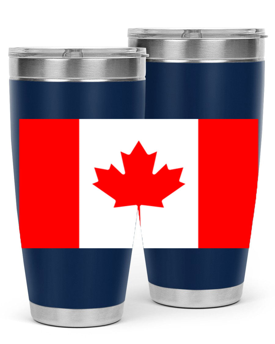 Canada 166# Tumbler featuring a vibrant Canada flag design, made of stainless steel with double wall vacuum insulation.