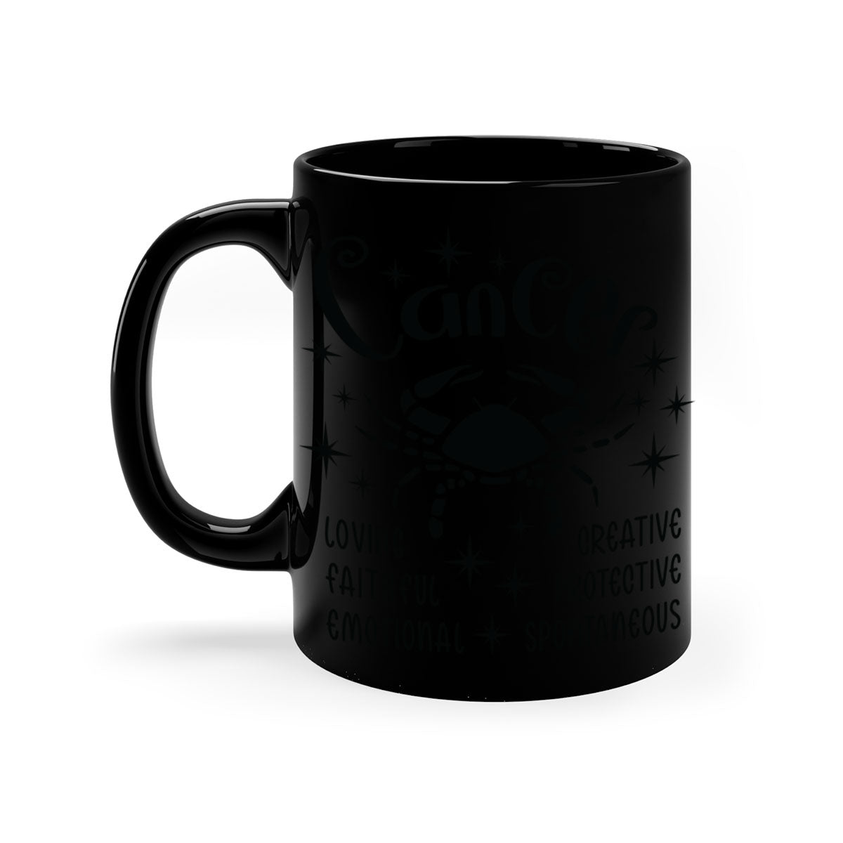 Cancer 144# zodiac mug with a glossy finish, featuring a colored handle and interior, available in five colors.